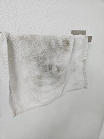 Dirt from my feet after a shower and walking on floor