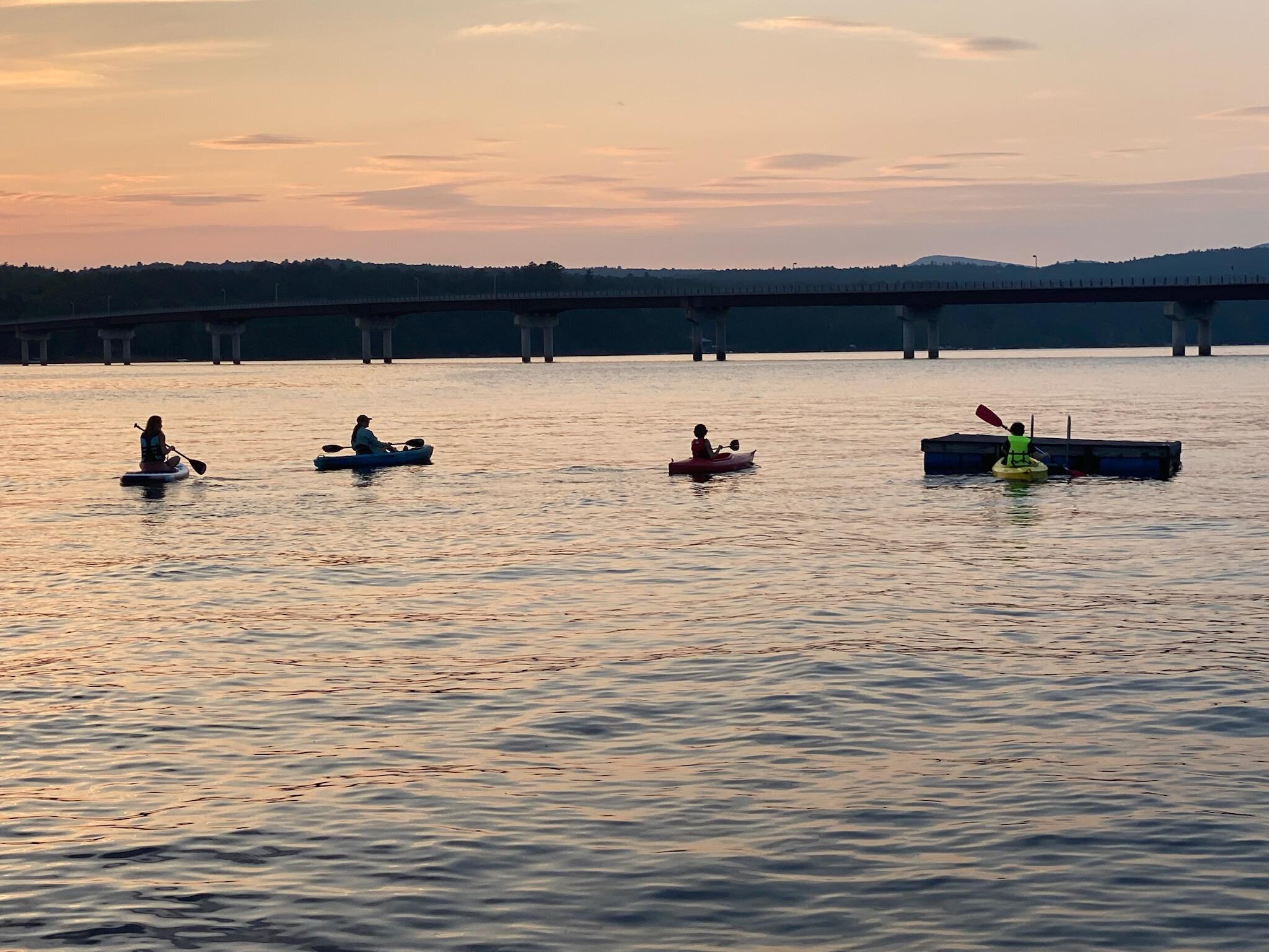 Kayaking at sunset