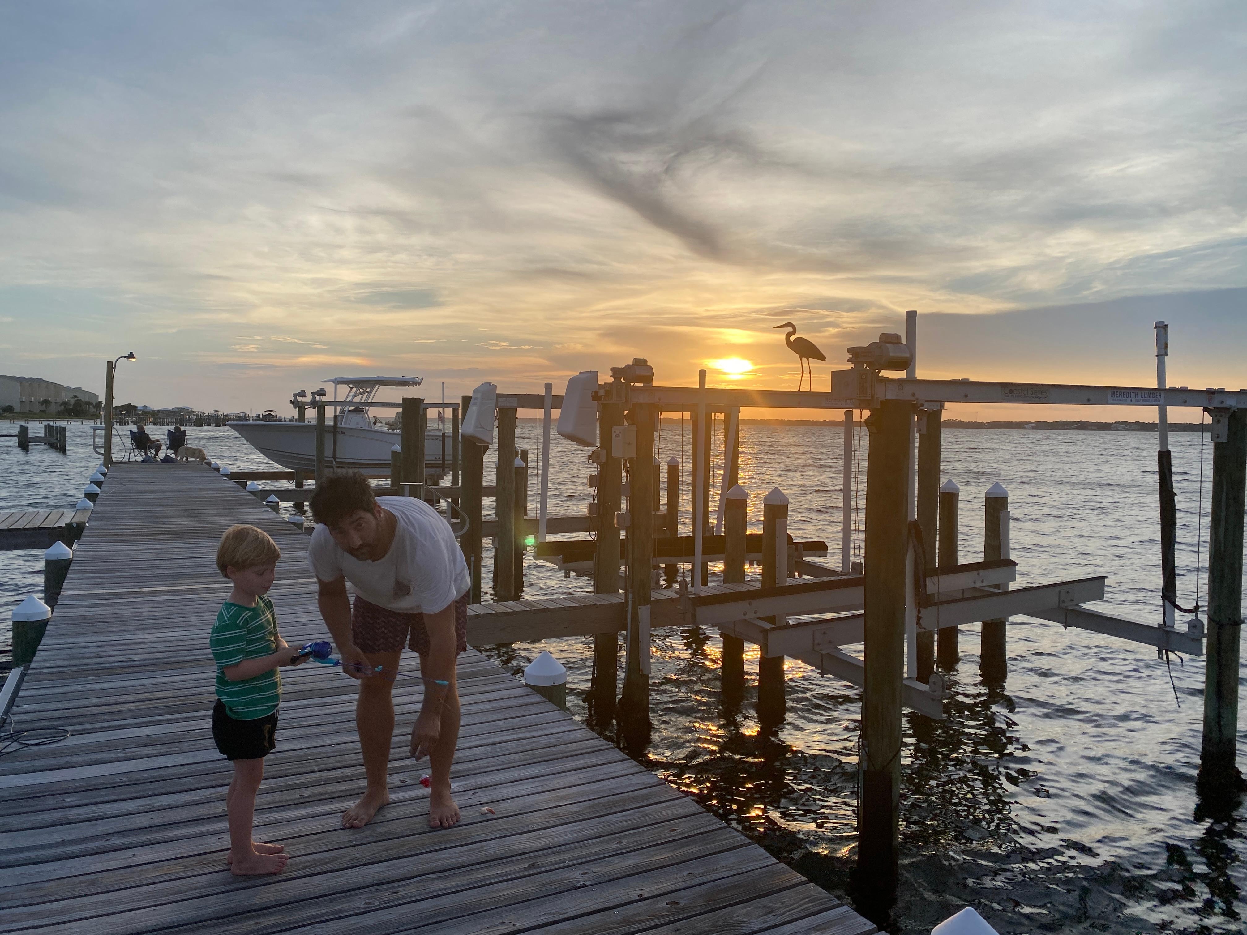 Dock fishing at dusk