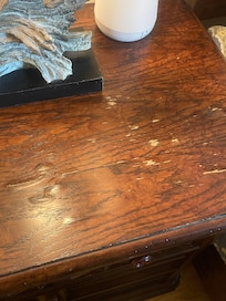 The nightstands in the master bedroom and the kitchen table looked the same