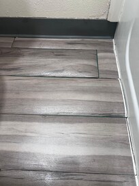 Restroom floors lifted