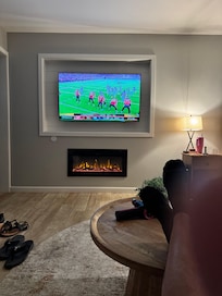 Cozy fire and football