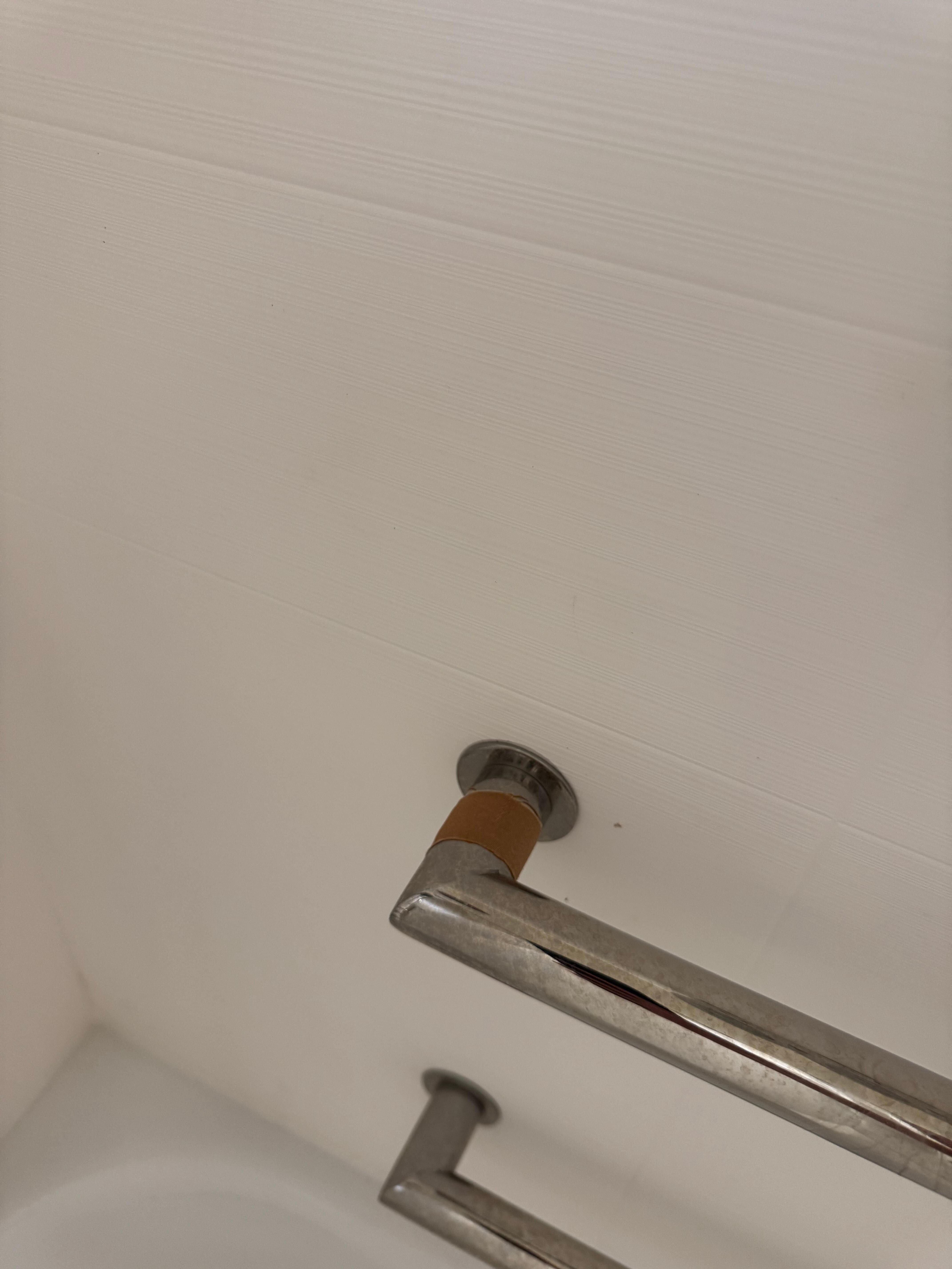 Bandaid in shower.