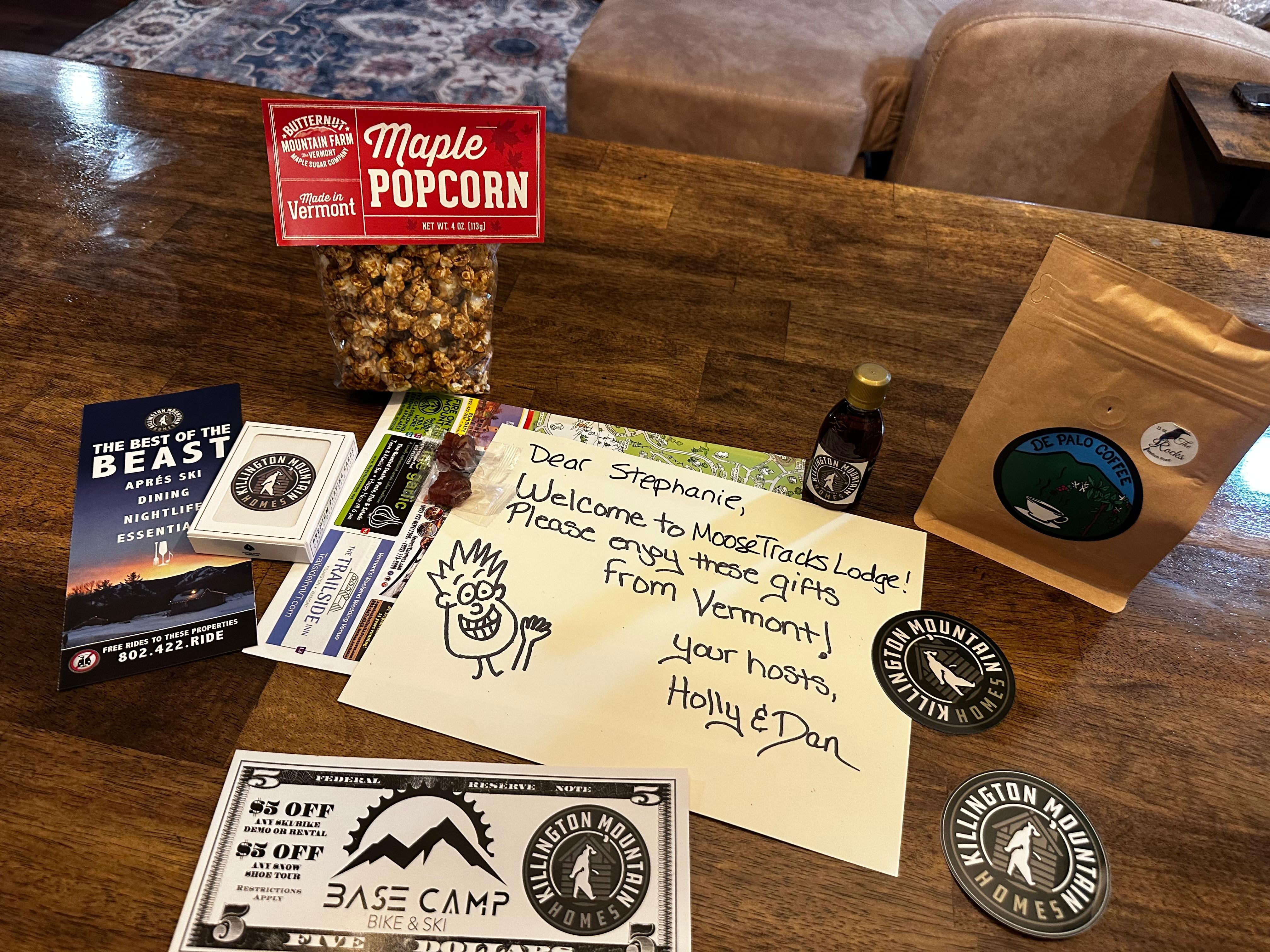 Loved the welcoming touch from the hosts.