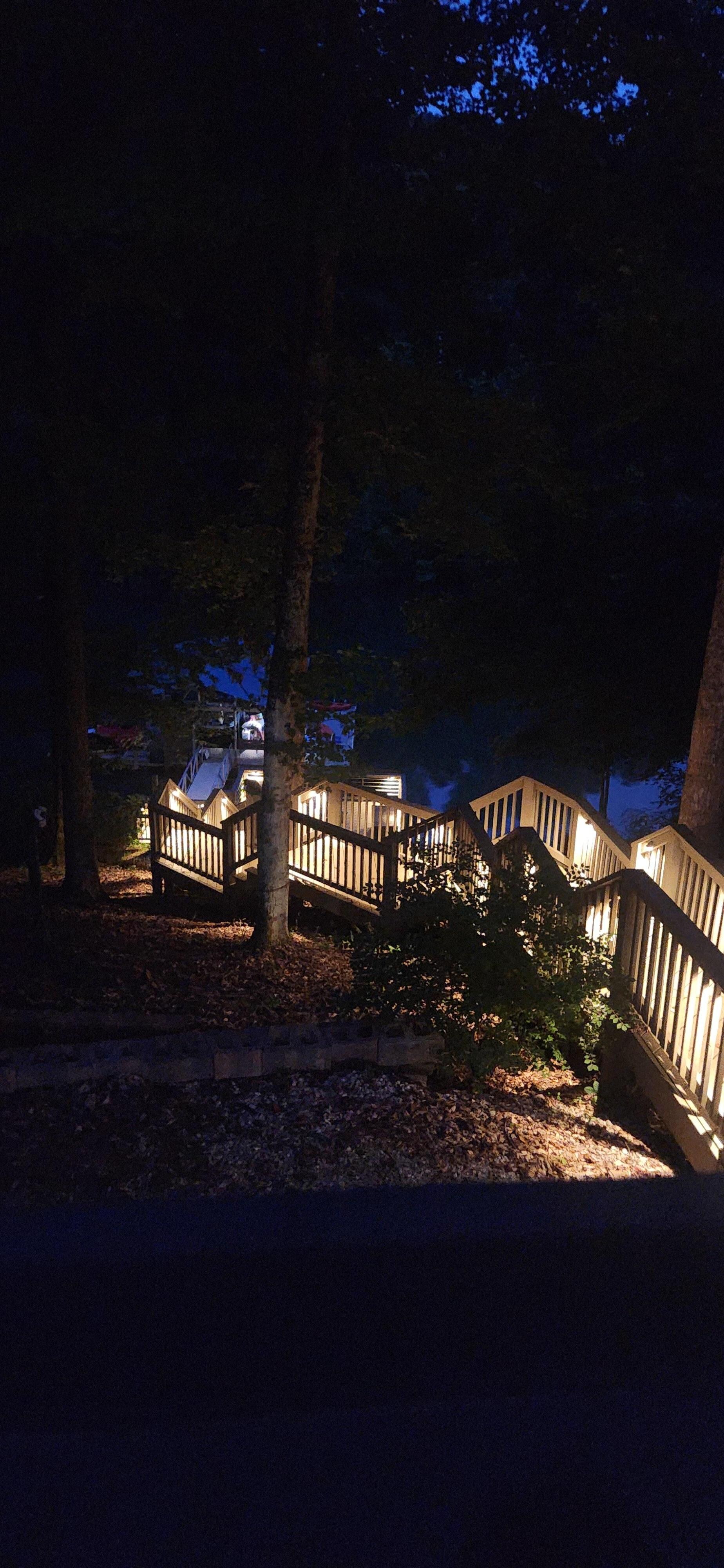 Beautiful, well lit stairs to a great dock with slip for your boat