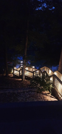 Beautiful, well lit stairs to a great dock with slip for your boat