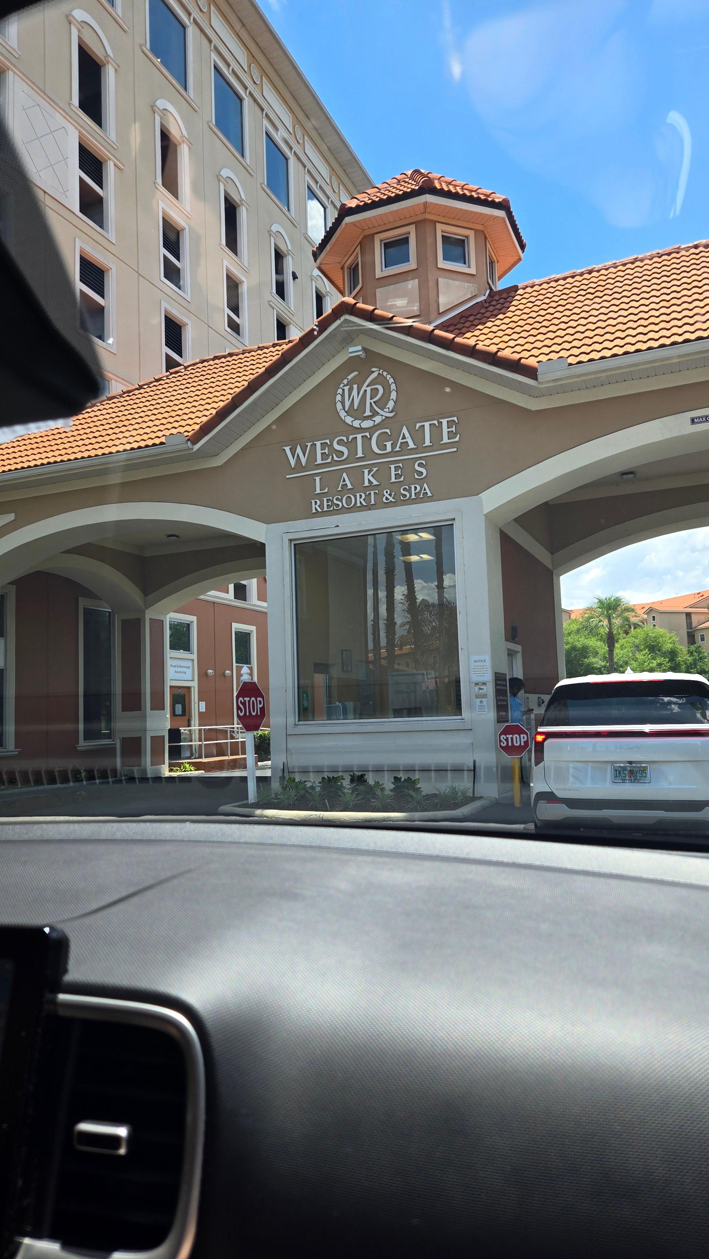After checking in, the second security gate to resort/parking.