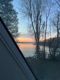 Sunrise from skylight in loft