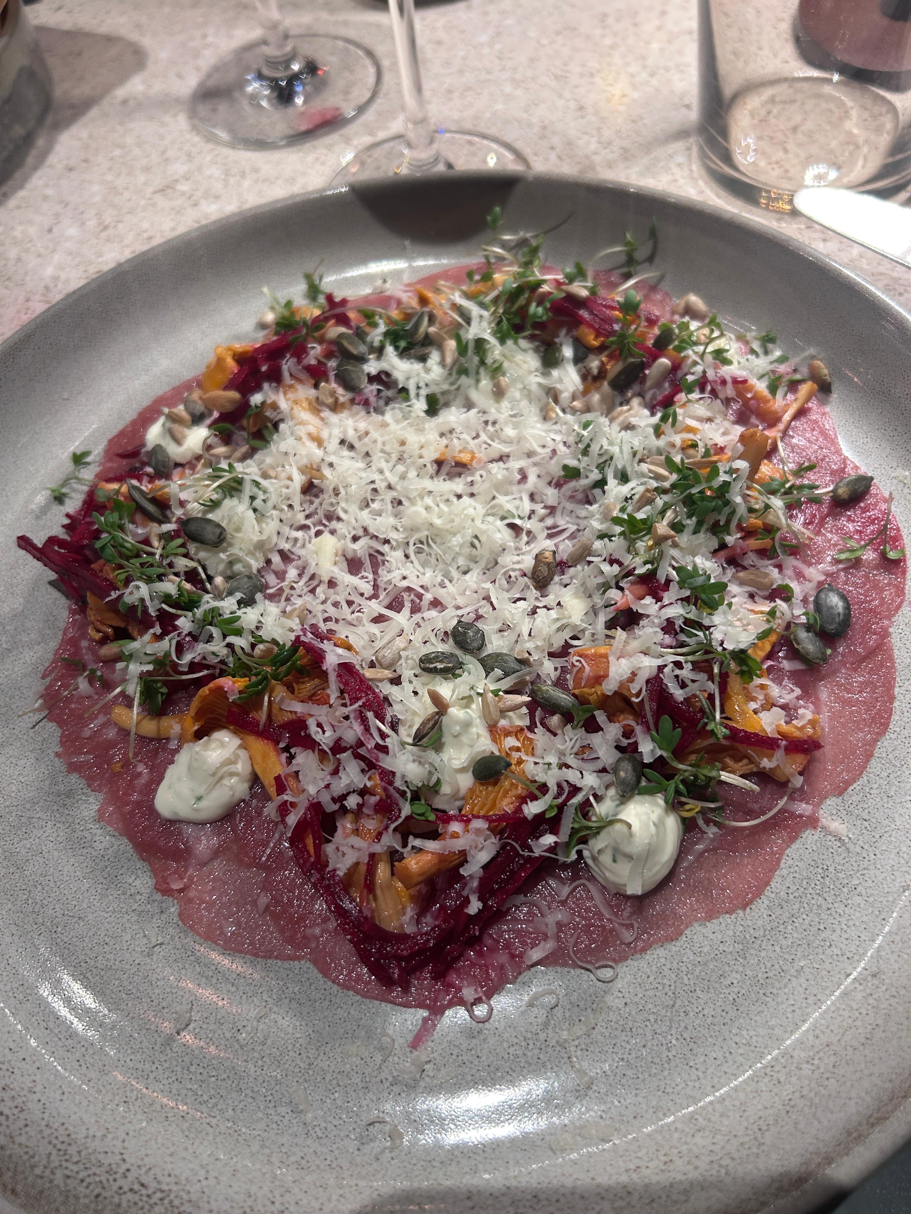 Carpaccio i hotell restaurangen 