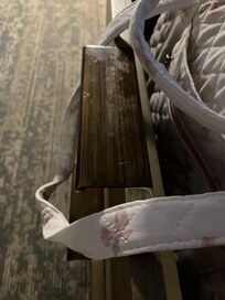 The handles as you can see in the picture are coded with biological residue from previous guests. Doesn’t look like it’s ever been cleaned. It was disgusting.