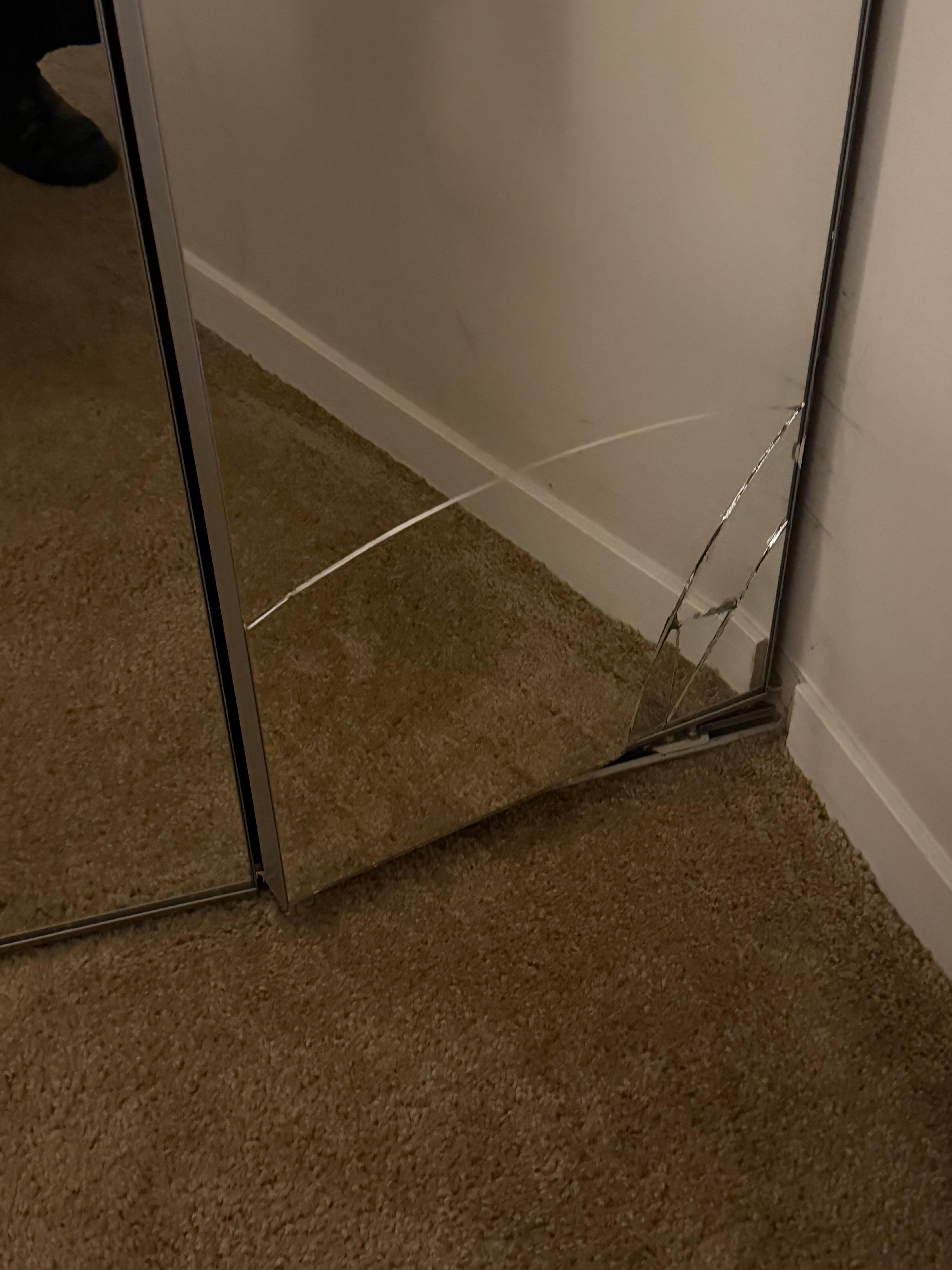 Shattered mirror in the second bedroom. 