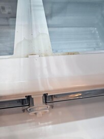 Dirty refrigerator when we checked in.