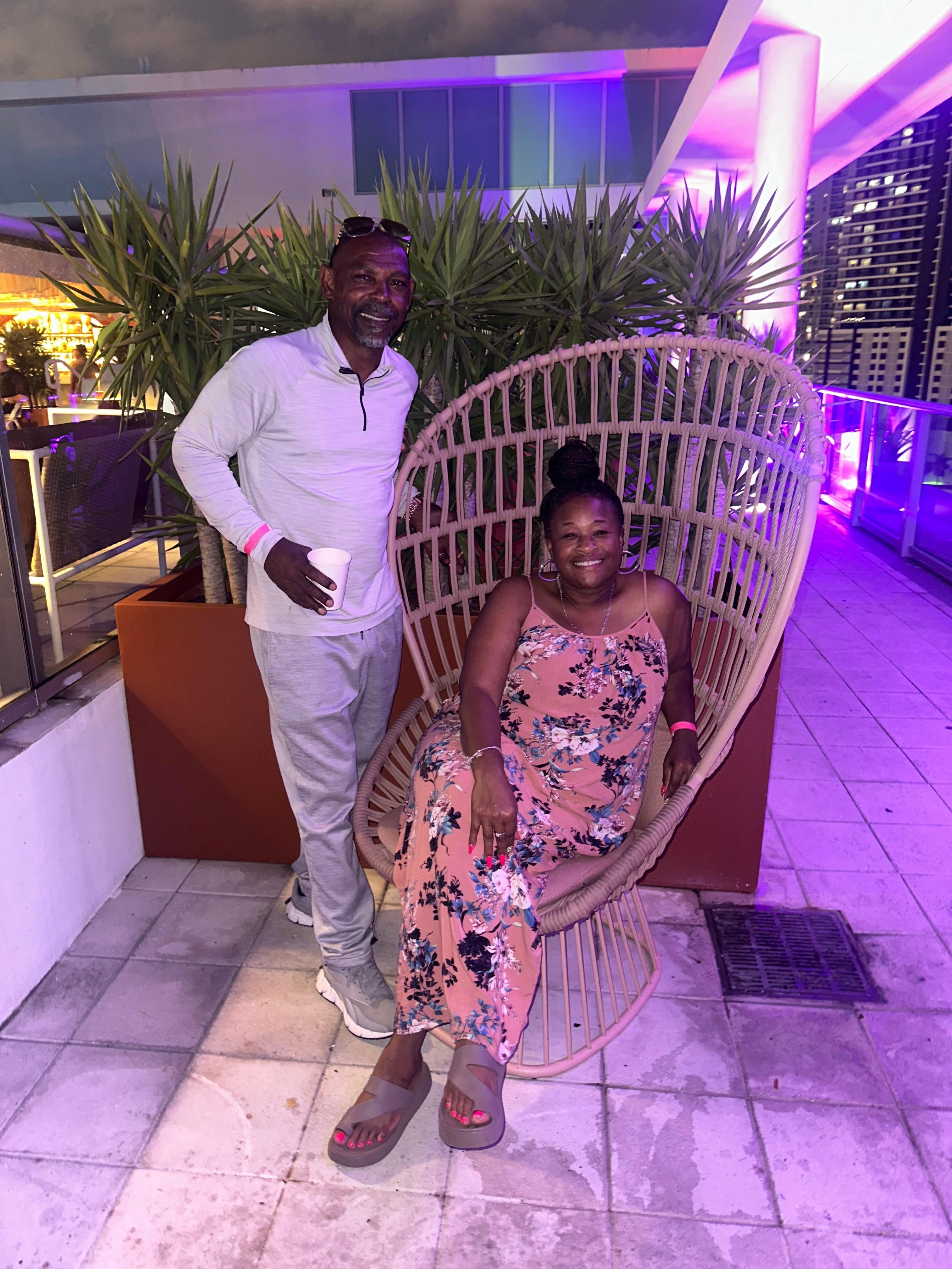 Me and hobby by the roof top pool