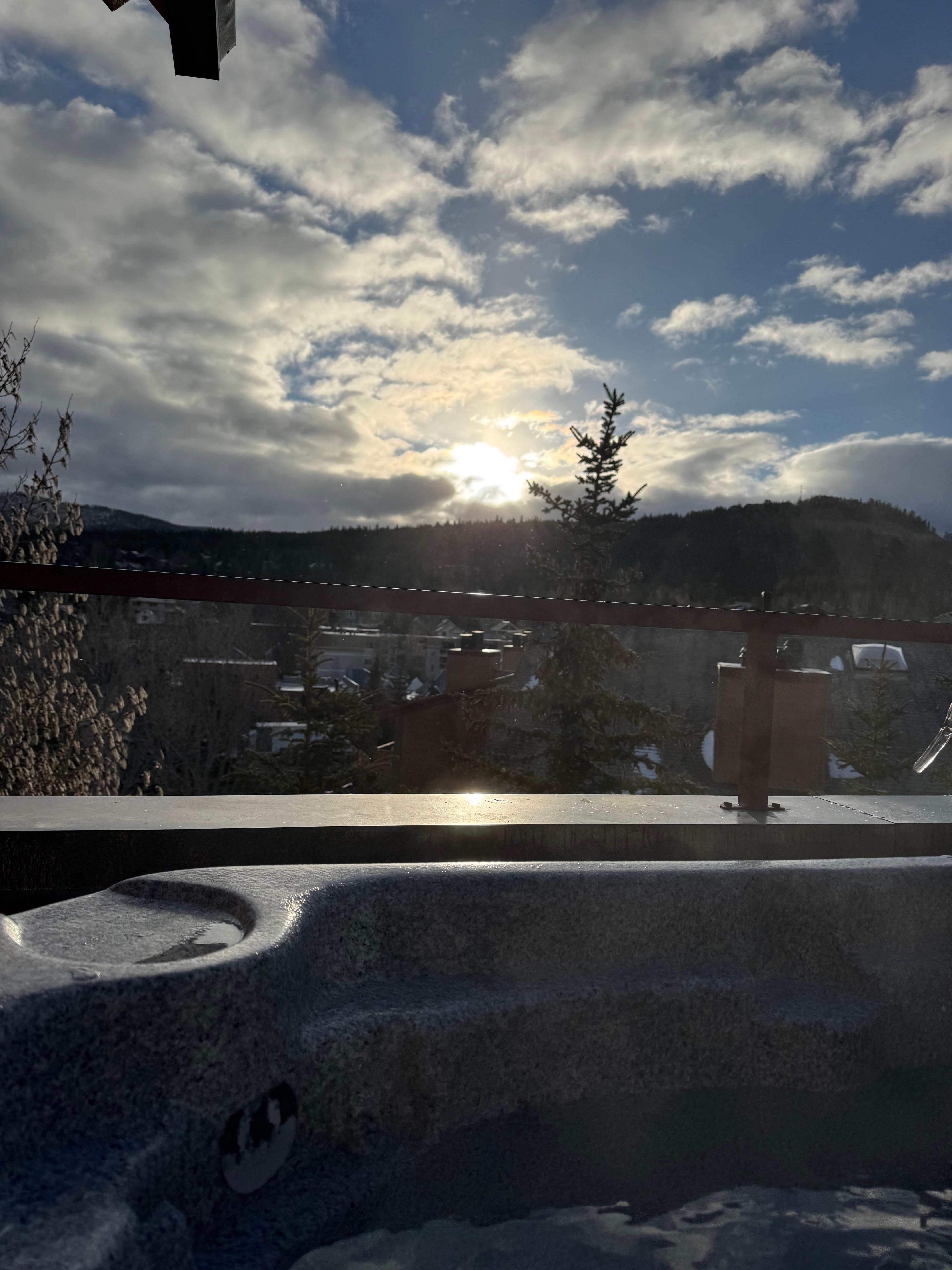 Sunrise from the hot tub
