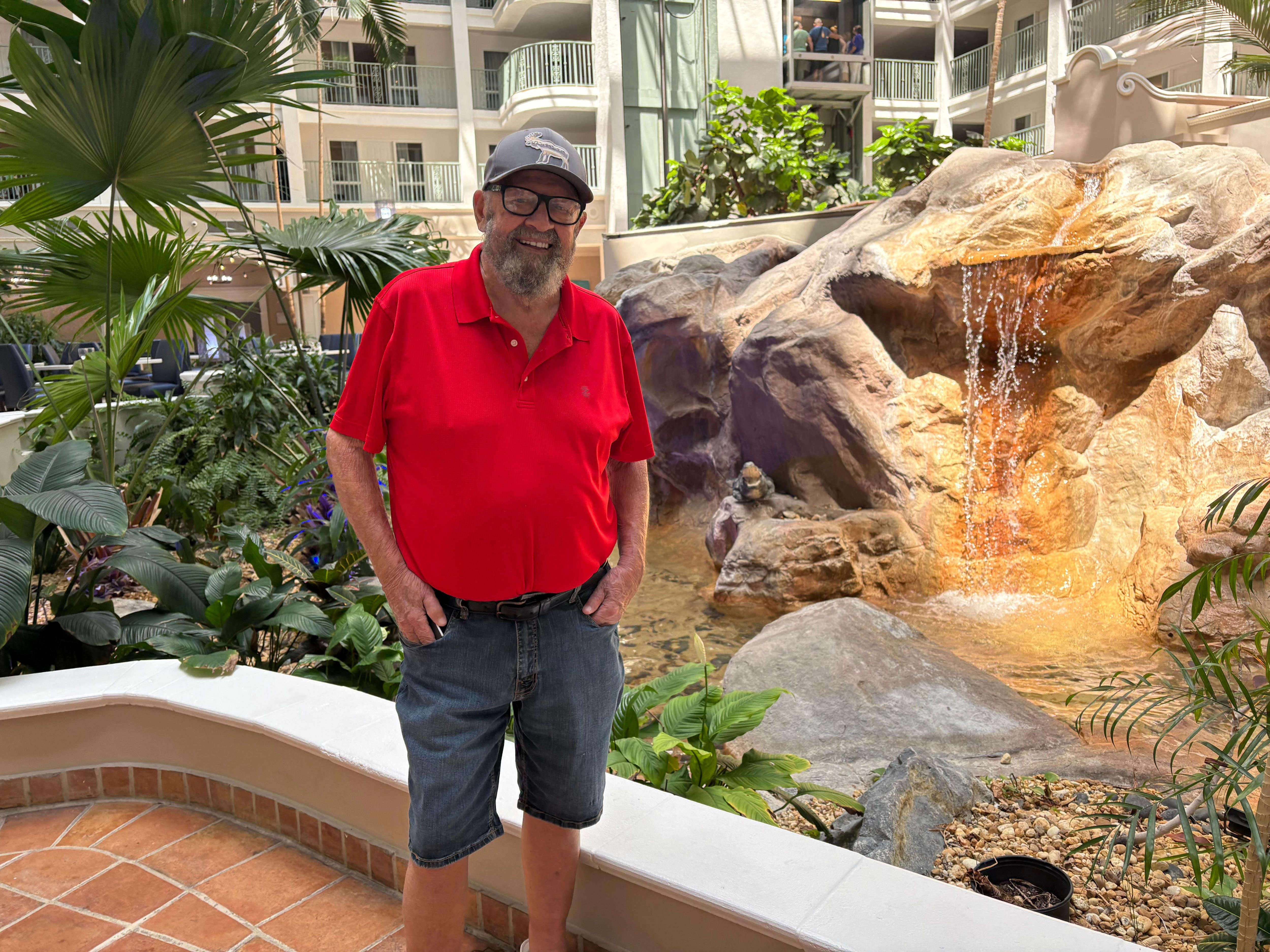 Colourful waterfall. 