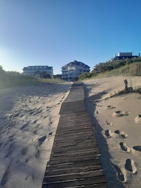 Path from beach to apart hotel