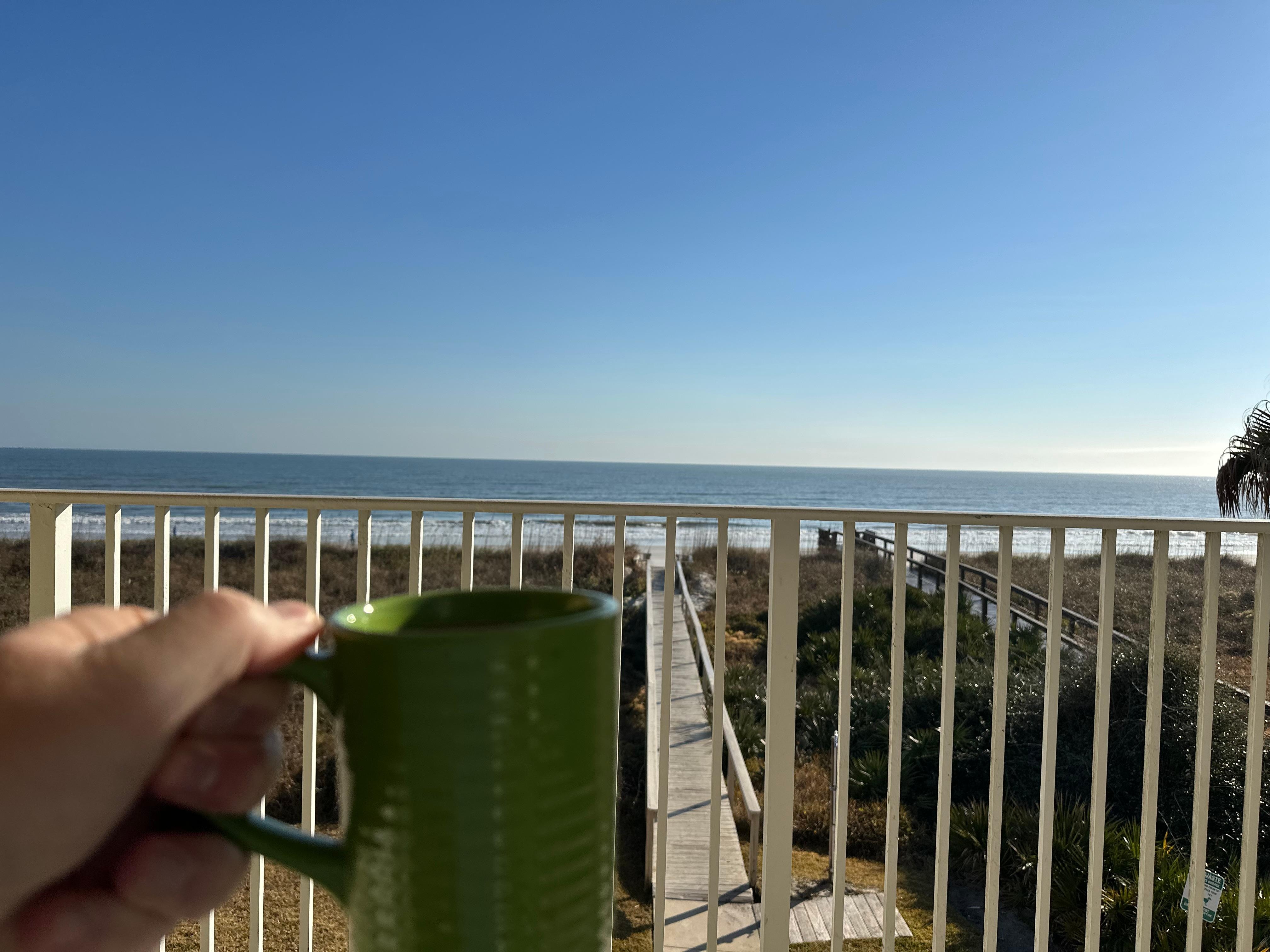 Morning coffee on the deck