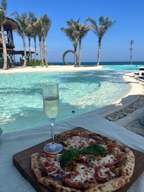 Pizza by the pool with Beautiful music