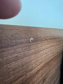 Nail poking out of the headboard - dangerous if you’re sitting up in bed