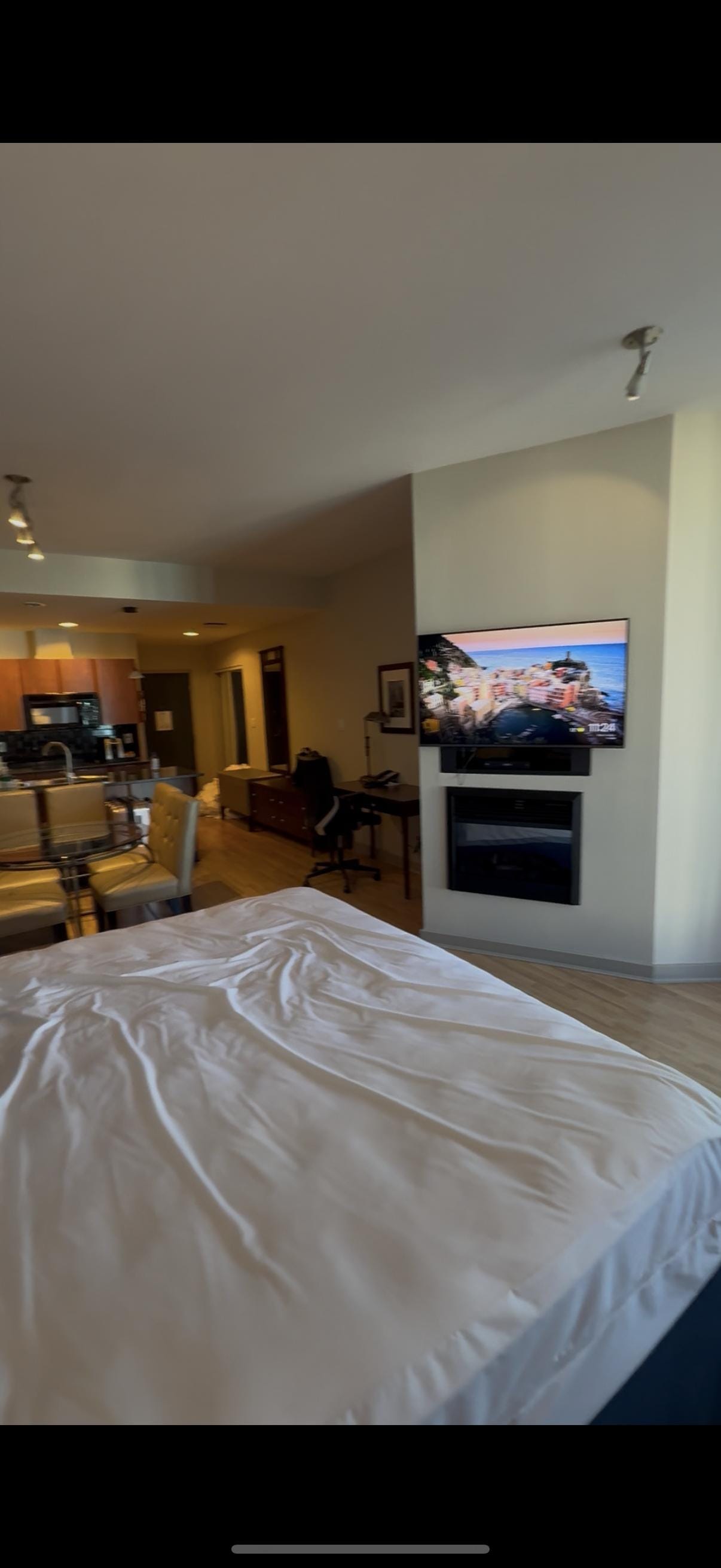 Spacious room (excuse the bed, this was right before we checked out)