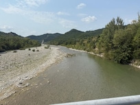 The river on the way to the house - you can paddle in here.