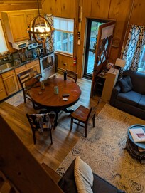 Front door/kitchen/living area from loft stairway