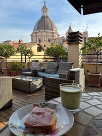 Complimentary breakfast on the stunning rooftop terrace