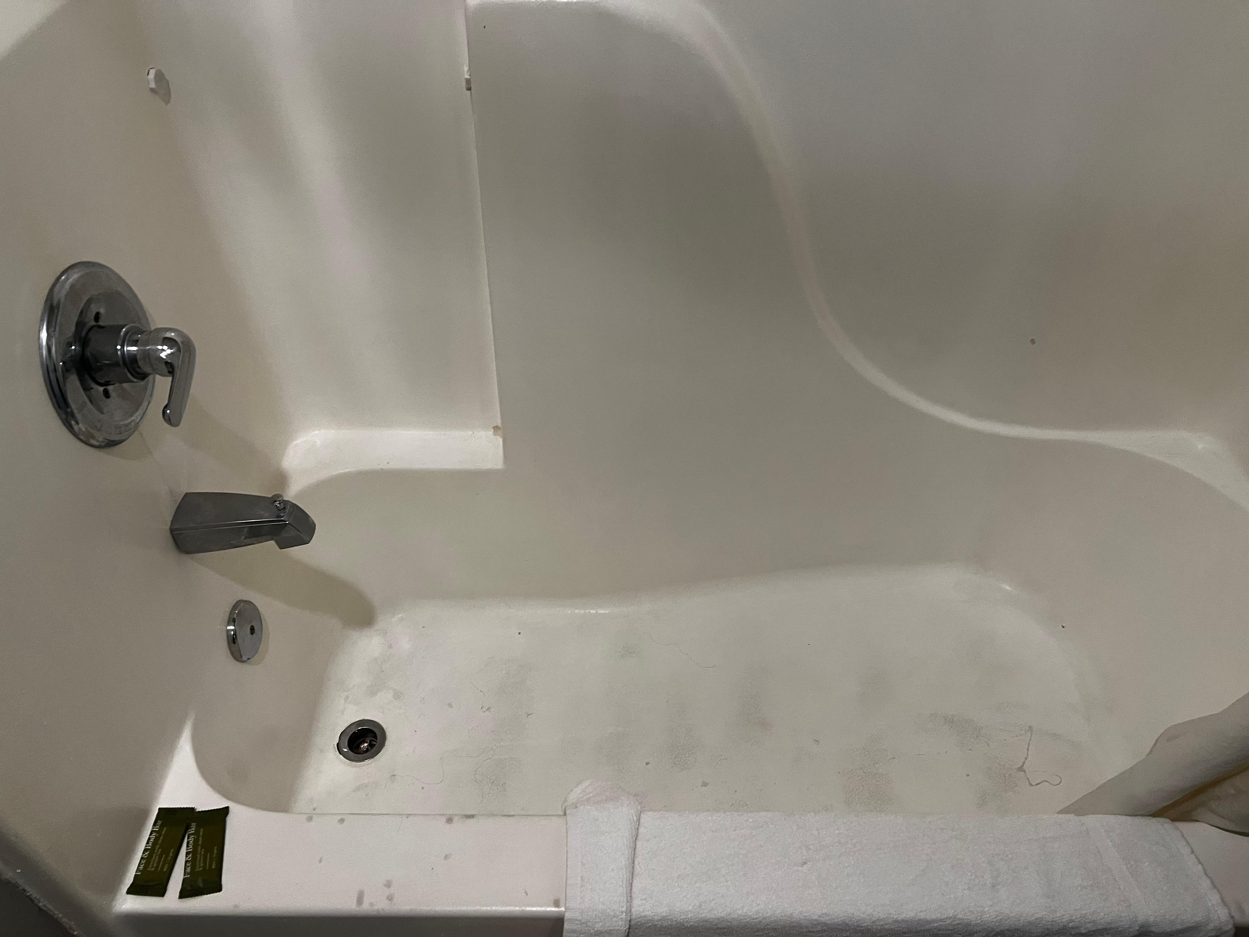 Shower was old and dirty worn in. Half clean at best