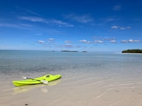You can kayak for hours along the shoreline and between the two islands.