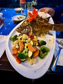 Delicious fish dinner