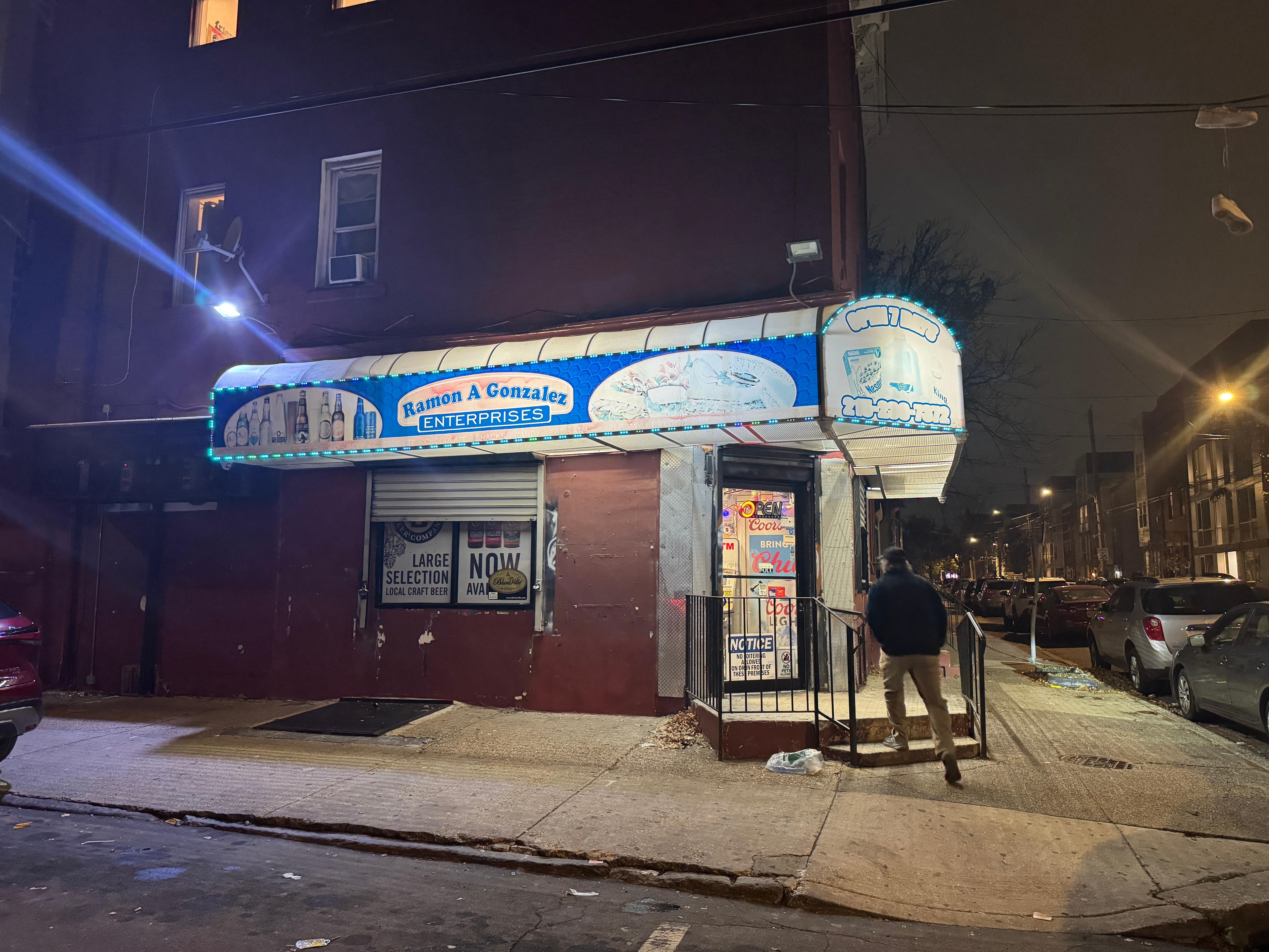 Across from the apartment. You will hear the foot traffic and deliveries. 