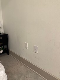 Dirty worn walls everywhere