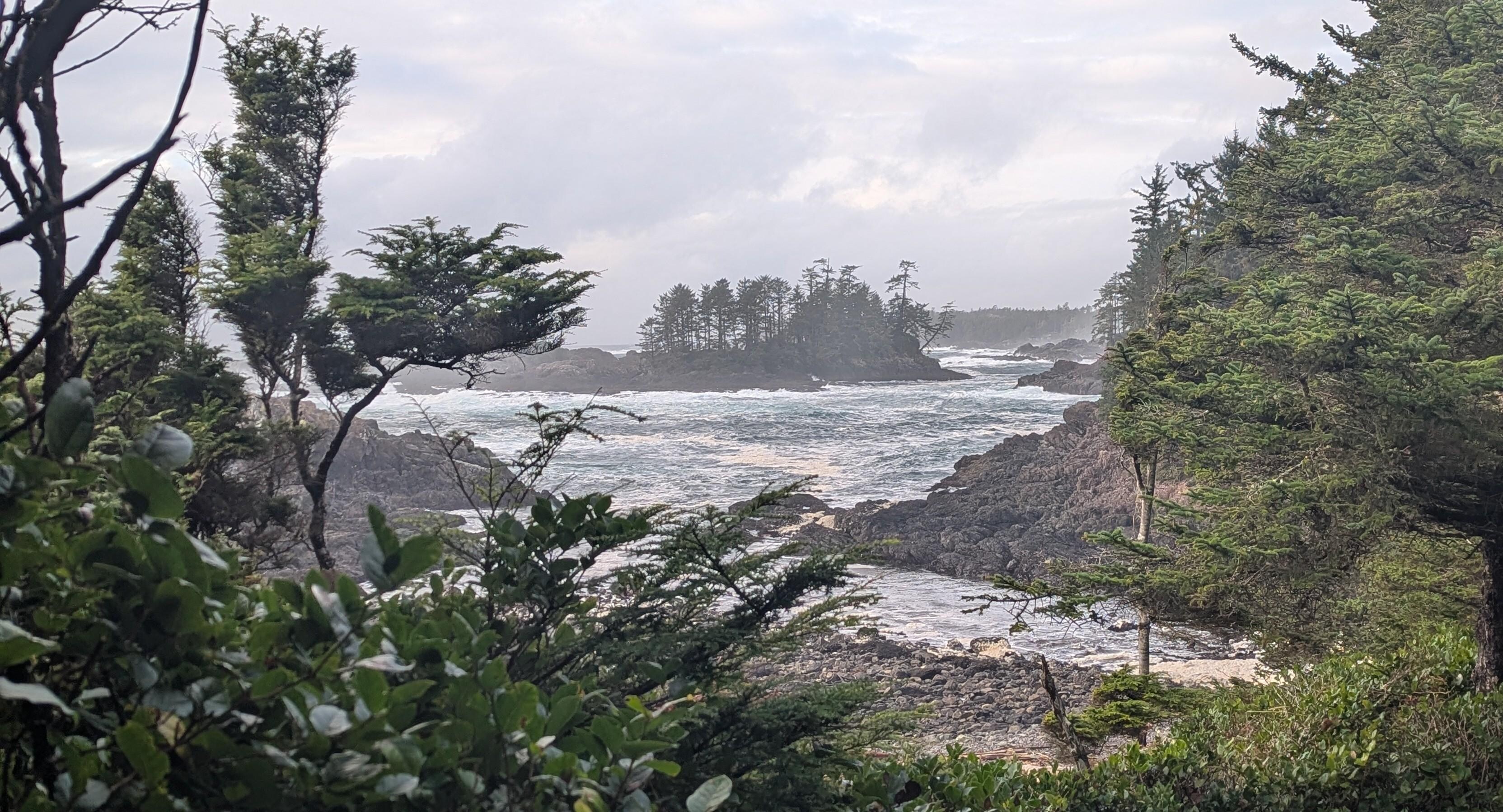 Storm watching from Rocky Beach, short walk from Sitka cabin on the Lighthouse Loop trail