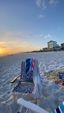 Uncrowded beach across from house
