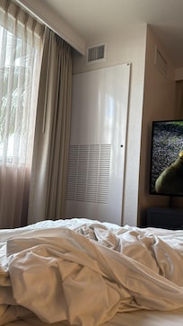 El gigantesco y ruidoso armario del aire acondicionado dentro de la habitación.