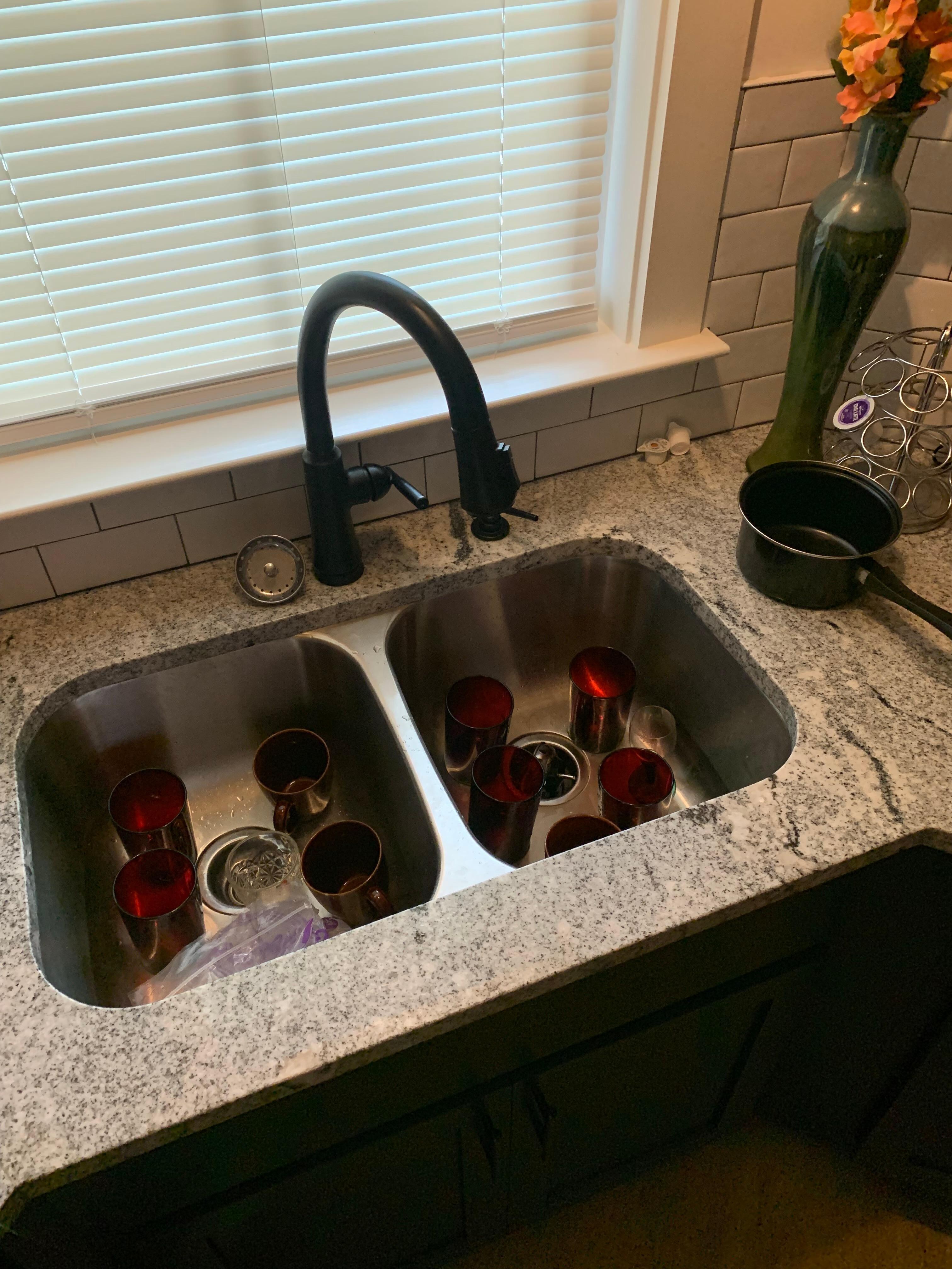 Dirty dishes in the sink