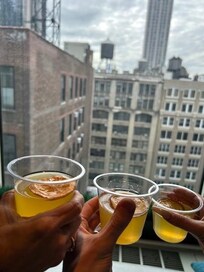 Cheers to our last day with complimentary mimosas from the staff.