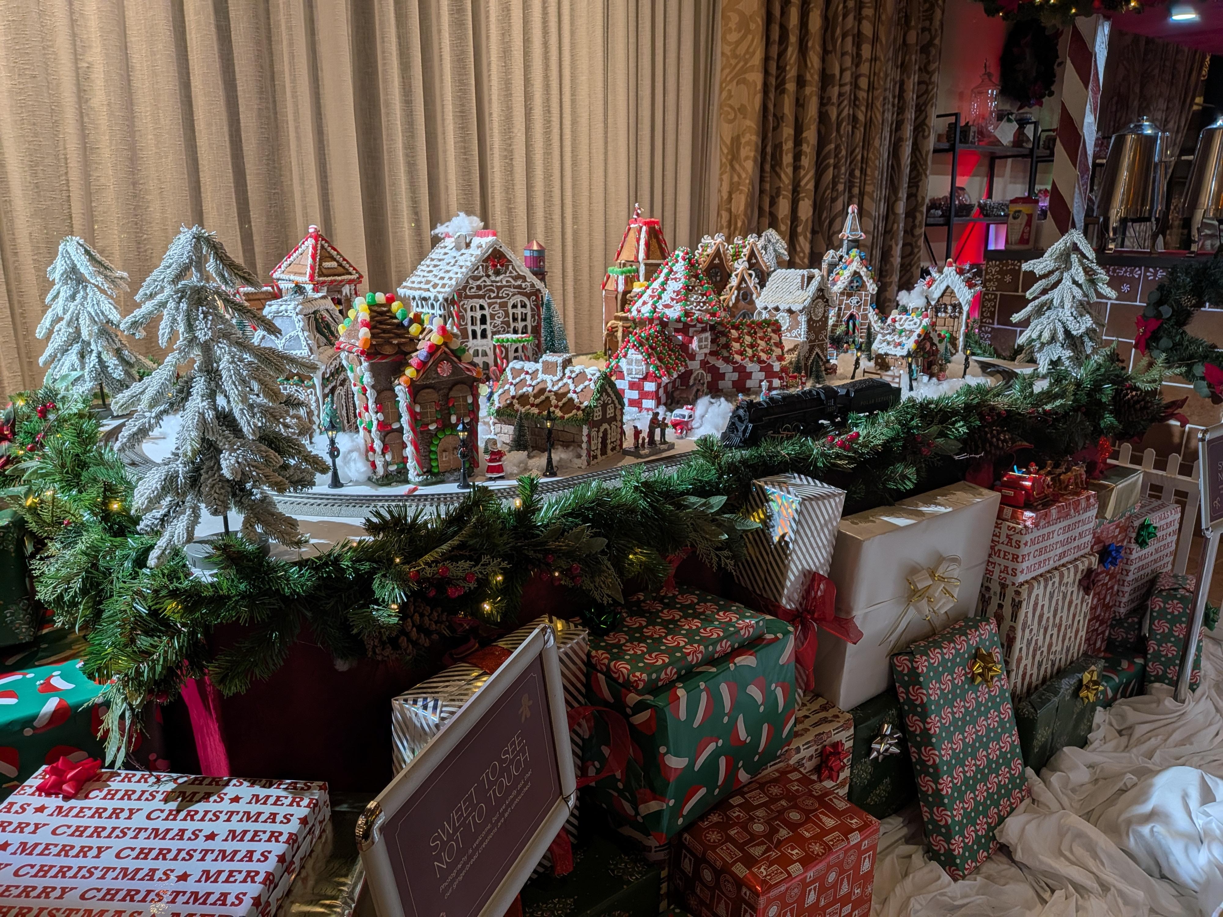 Gingerbread setting at the café of the hotel 