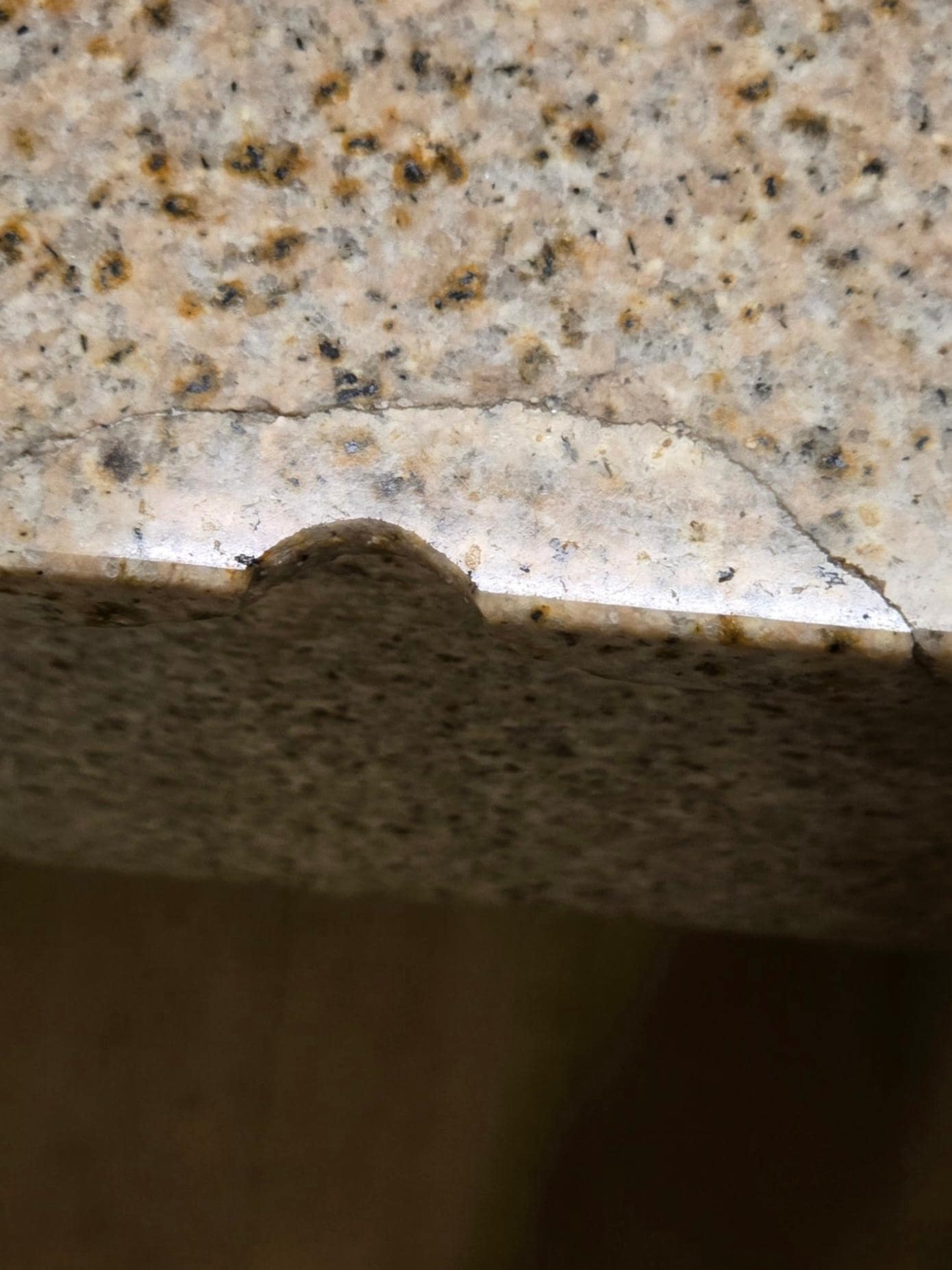 Chunk out of bathroom counter
