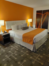 King bed. Clean and very nice. Didn't care for the pillows for sleeping though.