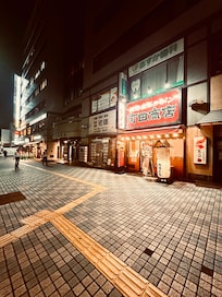 Nightime next to Tabata Station.