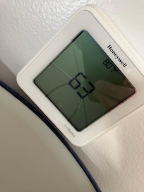 The temperature of the house, it got down to 60 when we were sleeping, we woke up at 3 AM freezing.