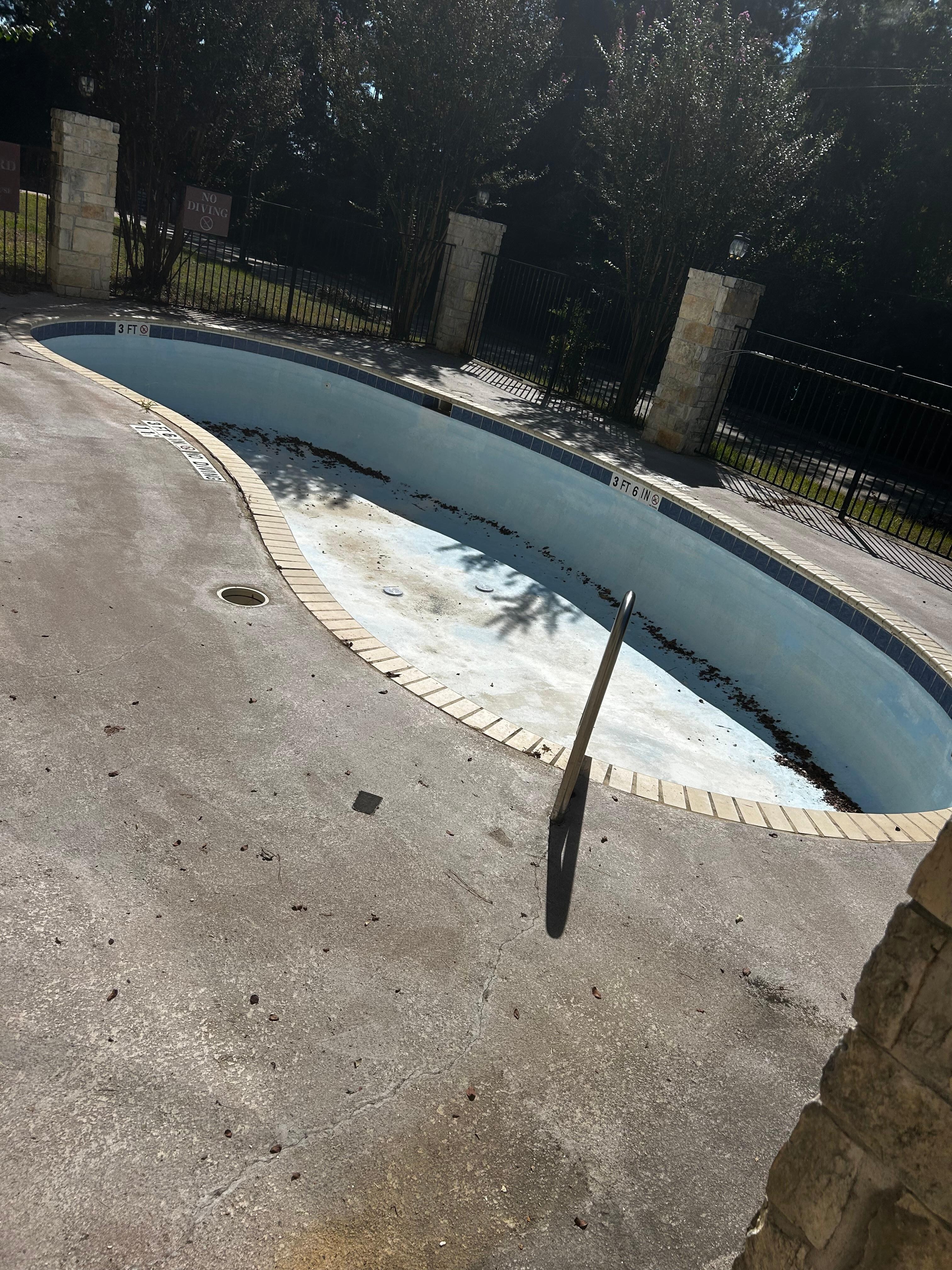 No water in pool