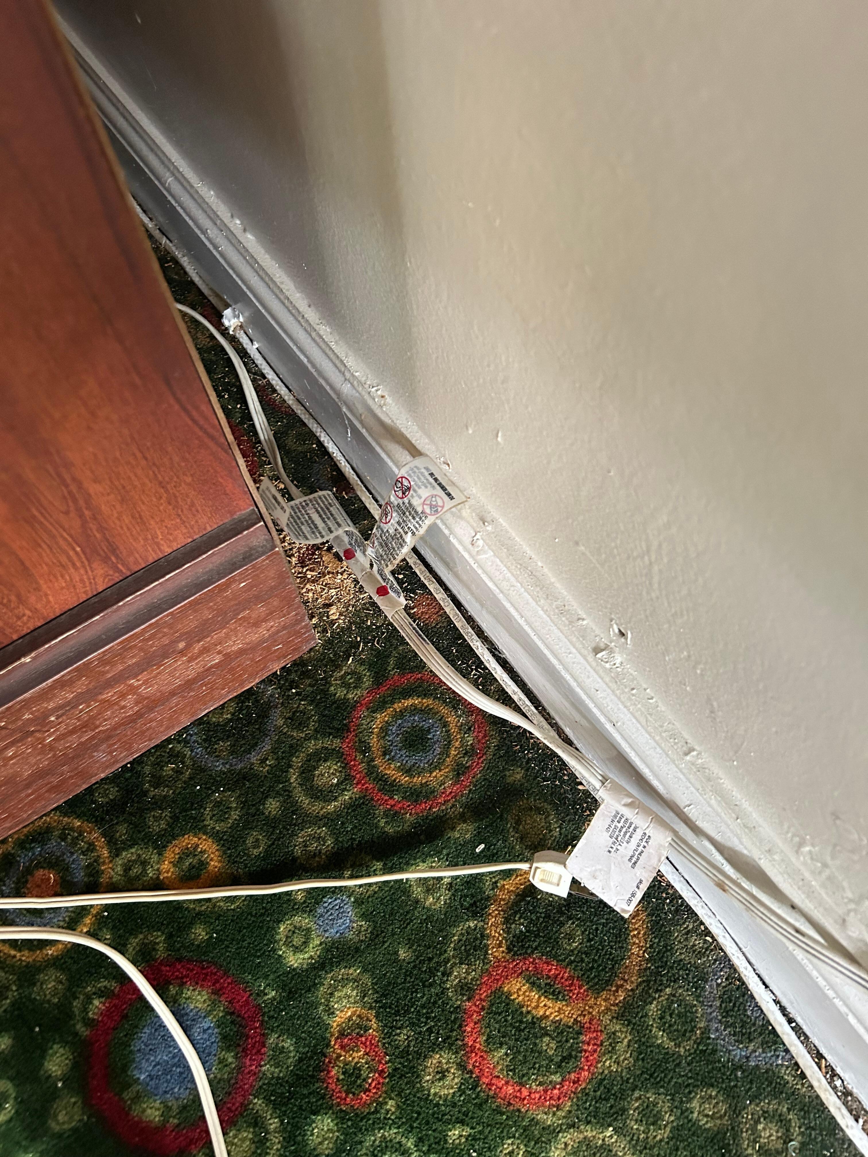 Sawdust on floor