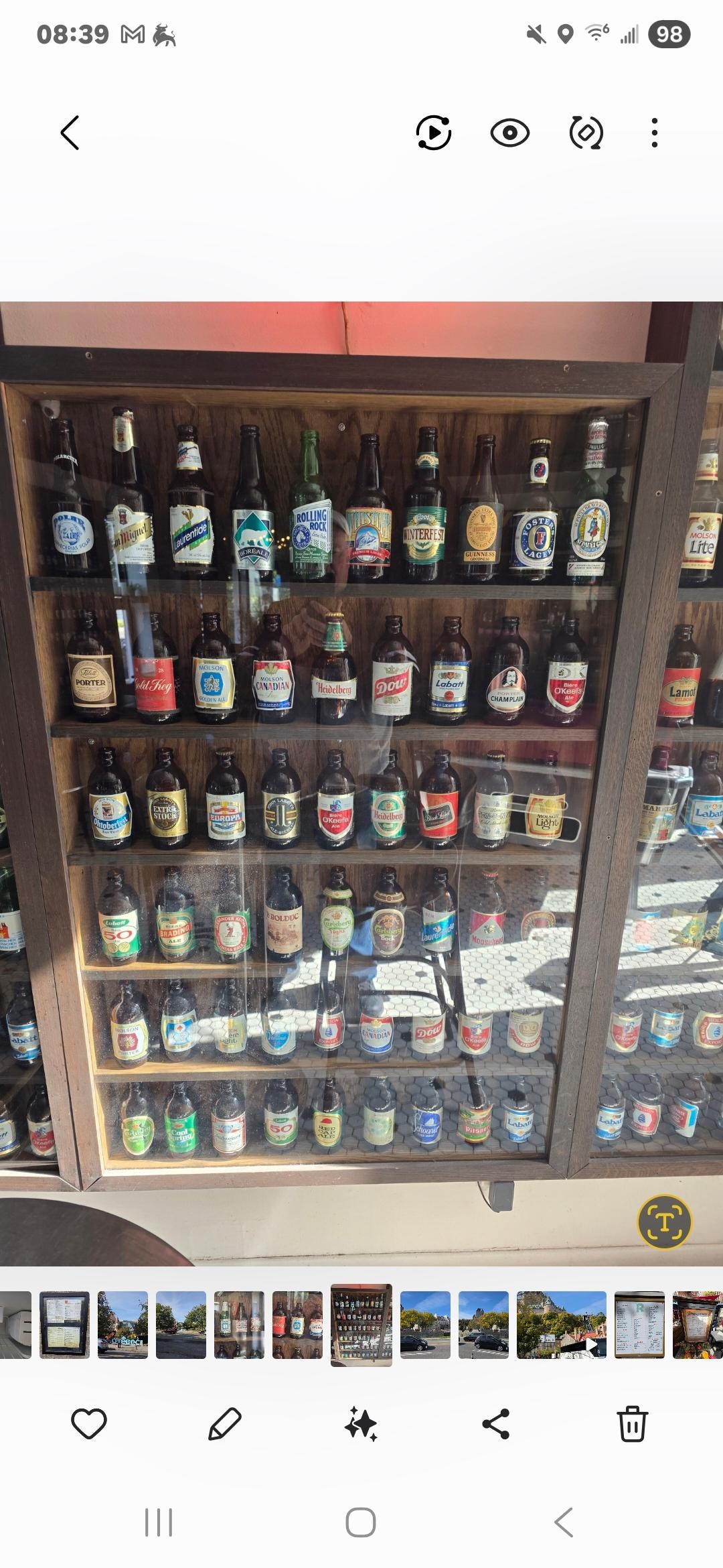 Displays of great tasting beers which are still brewed to this day but none of which they seem to sell presently.
