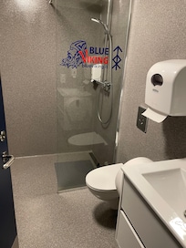 One of teh several clean shared bathrooms