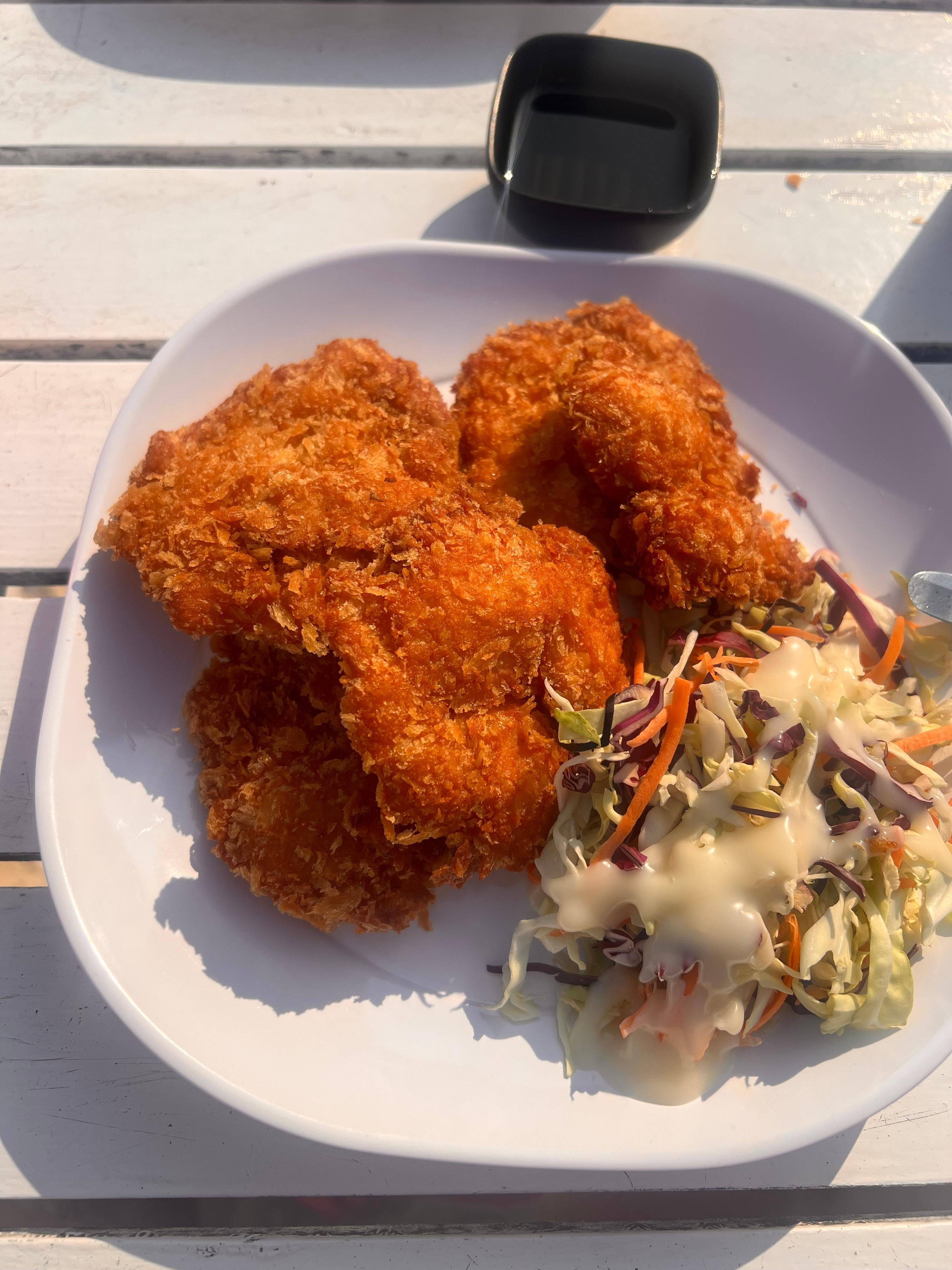 De shrimp cake zijn. Heeeeerlijk 