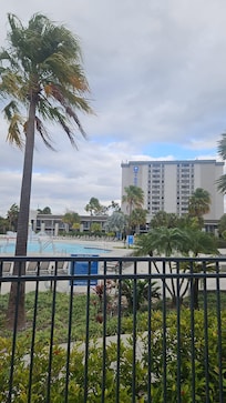 The pool area