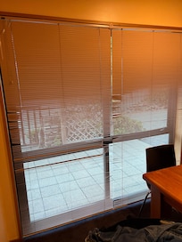 Broken blinds, rod to close them is missing