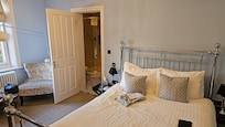 Bed and bathroom door